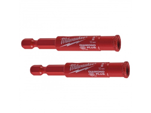 MILWAUKEE Freză circulară diamantată 10 mm cu bit Diamond Plus™ umed/uscat (2 bucăți)