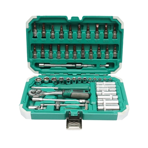 Tusa chei tubulare lungi, biti, hex, torx cu clichet 53 piese , Cod: BK80654, Brand: BRECKNER GERMANY