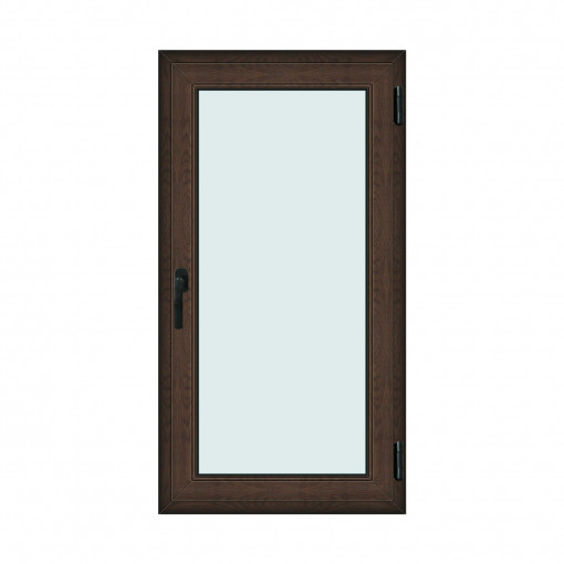 Fereastra 80x150cm, 1 canat, wenge (tabac), dreapta si rabatare, Klass, 7cm, 6 camere, 2 garnituri