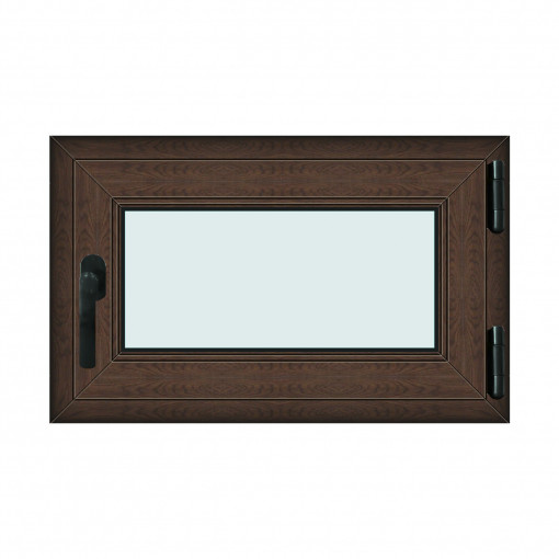 Fereastra 80x50cm, 1 canat, wenge (tabac), dreapta si rabatare, Klass, 7cm, 6 camere, 2 garnituri