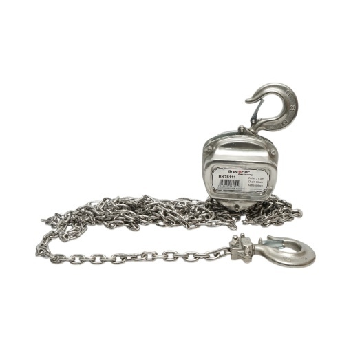 Palan manual inox cu lant 3m, sarcina maxima 1000 kg, carlig cu siguranta , Cod: BK76111,Breckner Germania