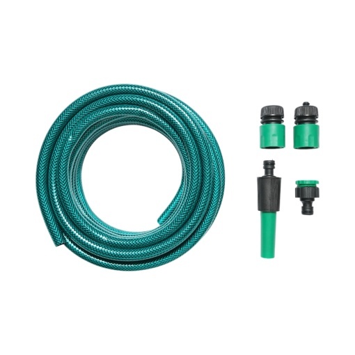 Set rola 7.5m furtun gradina PVC impletit 1/2 inch cu duza stropit ...
