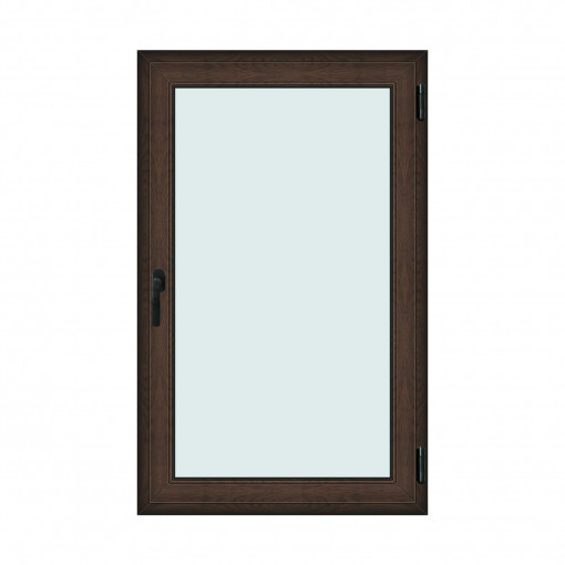Fereastra 100x160cm, 1 canat, wenge (tabac), dreapta si rabatare, Klass, 7cm, 6 camere, 2 garnituri