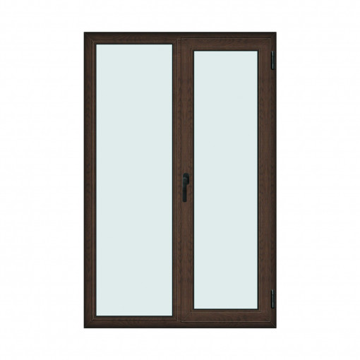 Fereastra 130x200cm, 2 canate, wenge (tabac), dreapta si rabatare, Klass, 7cm, 6 camere, 2 garnituri