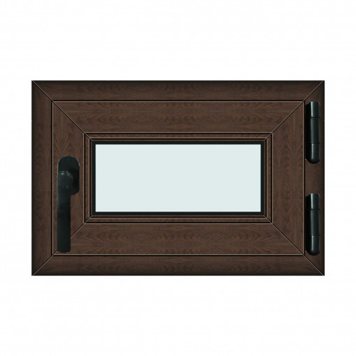 Fereastra 60x40cm, 1 canat, wenge (tabac), dreapta si rabatare, Klass, 7cm, 6 camere, 2 garnituri