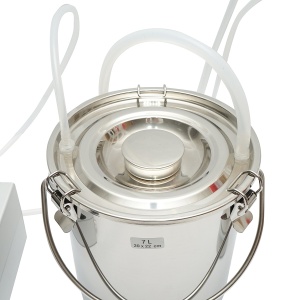 Aparat de muls portabil 60W cu 1 post pentru vaci, bidon inox 7L, Cod: DISPL01, Marca: BRECKNER GERMANY - Img 4
