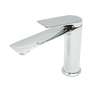 Baterie lavoar baie Premium din cupru, pipa lunga, design rotund, monocomanda, crom lucios, furtunuri incluse, BK00135