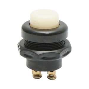 Buton pornire 12V/10A–24V/5A alb cu 2 pini universal, AUTOSPEED, DISRM44