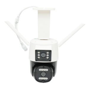 Camera de supraveghere lentila duala 6MP, P2P WIFI 2.4G 1080P, PTZ cu senzor de miscare, detectie umana si aplicatie iCSee, BRECKNER GERMANY, DISMN45
