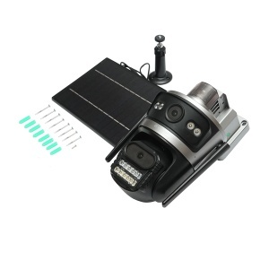Camera supraveghere lentila duala 4 MP, cartela sim 4G, WIFI 2.4 GHz cu panou solar 7.6W, baterie 18650 incarcare rapida, rotativa 360 grade PTZ cu senzor de miscare, detectie umana PIR, alarma, night vision si aplicatie iCSee, BRECKNER GERMANY, BK79696 - Img 2