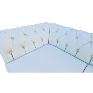 Canapea Extensibila Chesterfield, 250x100x75cm, 3 locuri, Cayenne 1112 Cream, Glasspandoor - Img 8