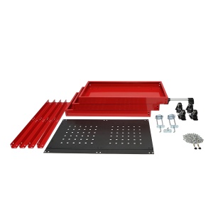 Carucior metalic pe roti cu 3 rafturi si suporti pentru scule 670x370x730mm, Cod: DISMC83 - Img 3