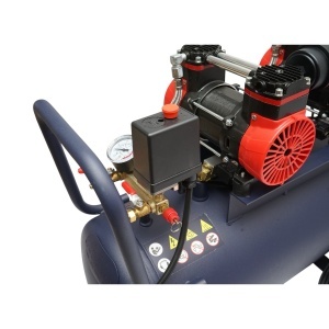 Compresor aer 50L fara ulei silentios, 2 motoare 4 cilindri 1.5KW/2CP, presiune maxima 8 bar, volum aer aspirat 170L/min, Cod: BK87729, BRECKNER GERMANY - Img 7