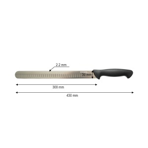Cutit feliere brisket profesional 30cm, lama alveolata otel 5Cr15MoV, maner PP negru Breckner Germany, AAA422 - Img 4