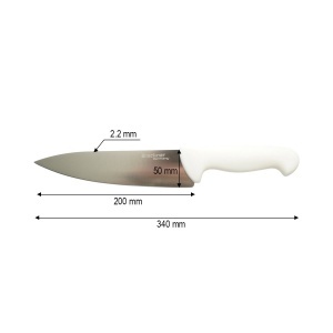 Cutitul bucatarului profesional 20cm, lama otel 5Cr15MoV, maner PP alb Breckner Germany, AAA418 - Img 3