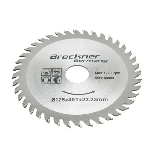Disc circular vidia pentru lemn 125x1.2x22.23mm, 40 dinti Breckner Germany, BRECKNER GERMANY, BK79584 - Img 2