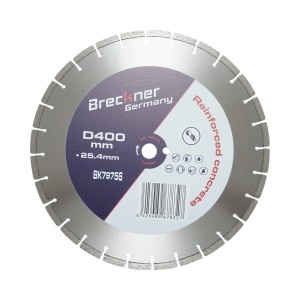 Disc diamantat segmentat 400x25.4mm, segment 10mm pentru beton armat, pavele, boltari, piatra dura Breckner Germany, BRECKNER GERMANY, BK79756