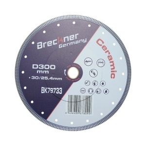 Disc diamantat turbo continuu 300x30/25.4mm, taiere umeda/uscata pentru ceramica dura, gresie, faianta Breckner Germany, BRECKNER GERMANY, BK79733