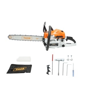 Drujba pe benzina profesionala 2 timpi 58cc, 3.3CP, 8500rpm, lama 18 inch (450mm) THOR, 40TH485 - Img 2