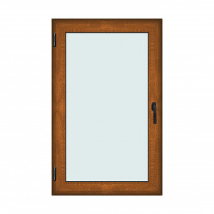 Fereastra 100x160cm, 1 canat, maro, stejar auriu, stanga si rabatare, Klass, 7cm, 6 camere, 2 garnituri