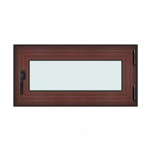 Fereastra 100x50cm, 1 canat, mahon, dreapta si rabatare, Klass, 7cm, 6 camere, 2 garnituri - Img 1