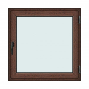 Fereastra 110x110cm, 1 canat, maro, nuc, dreapta si rabatare, Klass, 7cm, 6 camere, 2 garnituri - Img 1