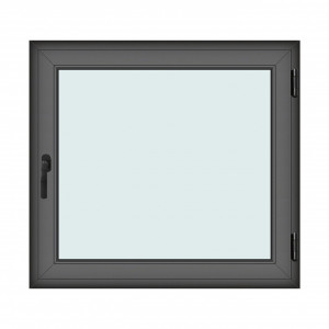 Fereastra 120x110cm, 1 canat, antracit, dreapta si rabatare, Klass, 7cm, 6 camere, 2 garnituri - Img 1