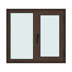 Fereastra 120x110cm, 2 canate, wenge (tabac), dreapta si rabatare, Klass, 7cm, 6 camere, 2 garnituri