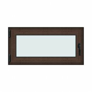 Fereastra 120x60cm, 1 canat, wenge (tabac), stanga si rabatare, Klass, 7cm, 6 camere, 2 garnituri