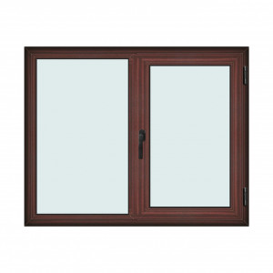 Fereastra 150x120cm, 2 canate, mahon, dreapta si rabatare, Klass, 7cm, 6 camere, 2 garnituri