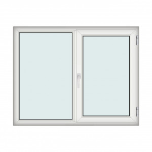Fereastra 165x130cm, 2 canate, alb, dreapta si rabatare, Klass, 7cm, 6 camere, 2 garnituri - Img 1