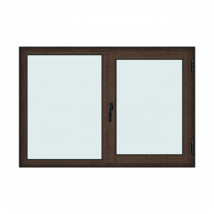 Fereastra 175x120cm, 2 canate, wenge (tabac), dreapta si rabatare, Klass, 7cm, 6 camere, 2 garnituri