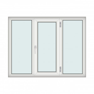 Fereastra 180x140cm, 3 canate, alb, dreapta si rabatare, Klass, 7cm, 6 camere, 2 garnituri