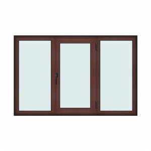 Fereastra 200x130cm, 3 canate, mahon, dreapta si rabatare, Klass, 7cm, 6 camere, 2 garnituri