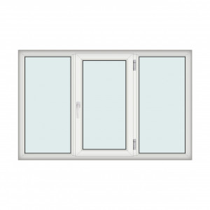 Fereastra 205x130cm, 3 canate, alb, dreapta si rabatare, Klass, 7cm, 6 camere, 2 garnituri - Img 1