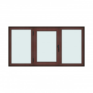 Fereastra 210x110cm, 3 canate, mahon, stanga si rabatare, Klass, 7cm, 6 camere, 2 garnituri - Img 1