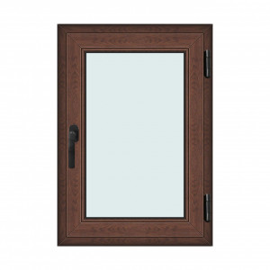 Fereastra 70x100cm, 1 canat, maro, nuc, dreapta si rabatare, Klass, 7cm, 6 camere, 2 garnituri