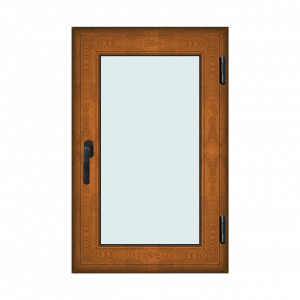 Fereastra 70x110cm, 1 canat, maro, stejar auriu, dreapta si rabatare, Klass, 7cm, 6 camere, 2 garnituri - Img 1