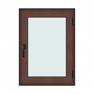 Fereastra 80x110cm, 1 canat, maro, nuc, dreapta si rabatare, Klass, 7cm, 6 camere, 2 garnituri - Img 1
