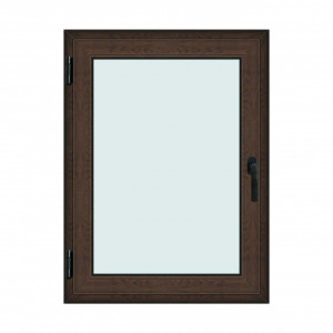 Fereastra 90x120cm, 1 canat, wenge (tabac), stanga si rabatare, Klass, 7cm, 6 camere, 2 garnituri - Img 1