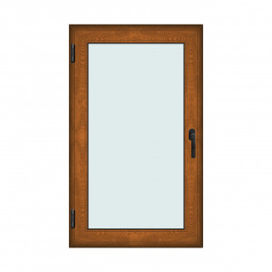 Fereastra 90x150cm, 1 canat, maro, stejar auriu, stanga si rabatare, Klass, 7cm, 6 camere, 2 garnituri