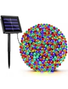 Instalație Solară Multicoloră 10 m – LED-uri de Exterior pentru Grădină și Terasă