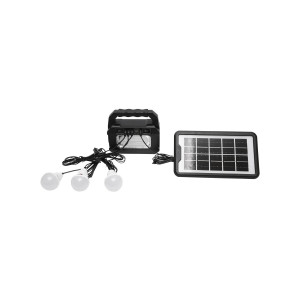 Kit iluminat portabil, LED, cu 3 becuri/proiector, panou solar si baterie, 3.7V, 4500Ah, pentru pescuit, camping, GD-8080, Cod: DISLK14, Gdplus - Img 1