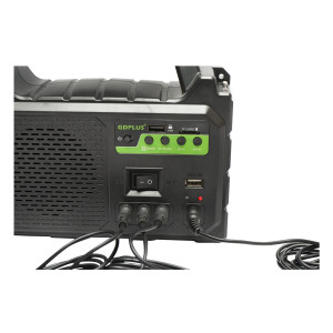 Kit iluminat portabil, LED, cu 3 becuri/proiector, radio FM, MP3, panou solar si baterie 3.7V, 4500 mAh, pentru pescuit camping, GD-P30FM, Cod: DISLK25, Gdplus - Img 4