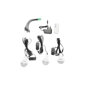 Kit iluminat portabil, LED cu 3 becuri/proiector, radio FM, telecomanda panou solar si baterie 6V, 3 Ah, pentru pescuit, camping, GD-8060, Cod: DISLK31, Gdplus - Img 6