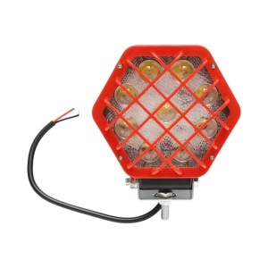 Lampa proiector hexagonal cu grilaj metalic rosu, 9 LED-uri, unghi de radiere 30, DC 10-80V 27W Breckner Germany, BRECKNER GERMANY, BK69060