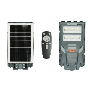 Lampa solara LED iluminat stradal 200W cu panou solar 17W, baterie LiFePO4 10000mAh, senzor miscare, telecomanda, prindere stalp IP65 Breckner Germany, BK00615