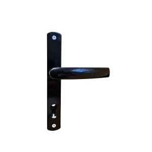 Maner usa, aluminiu, cu arc, latime sild 35mm, interax 85mm, negru, reversibil, tija si suruburi incluse, Glasspandoor - Img 4