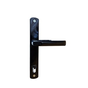 Maner usa, aluminiu, cu arc, latime sild 35mm, interax 92mm, negru, reversibil, tija si suruburi incluse, Glasspandoor - Img 4