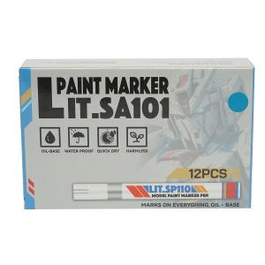 Marker vopsea albastru pe baza de ulei, impermeabil, uscare rapida 12 bucati, Cod: DISPK39 - Img 4